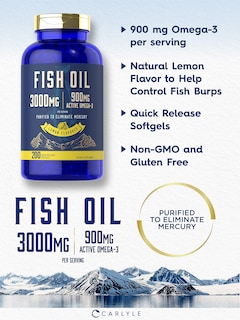 Foto 3 | Suplemento de Aceite de Pescado Carlyle 3000 Mg 200 Cápsulas Blandas - Venta Internacional