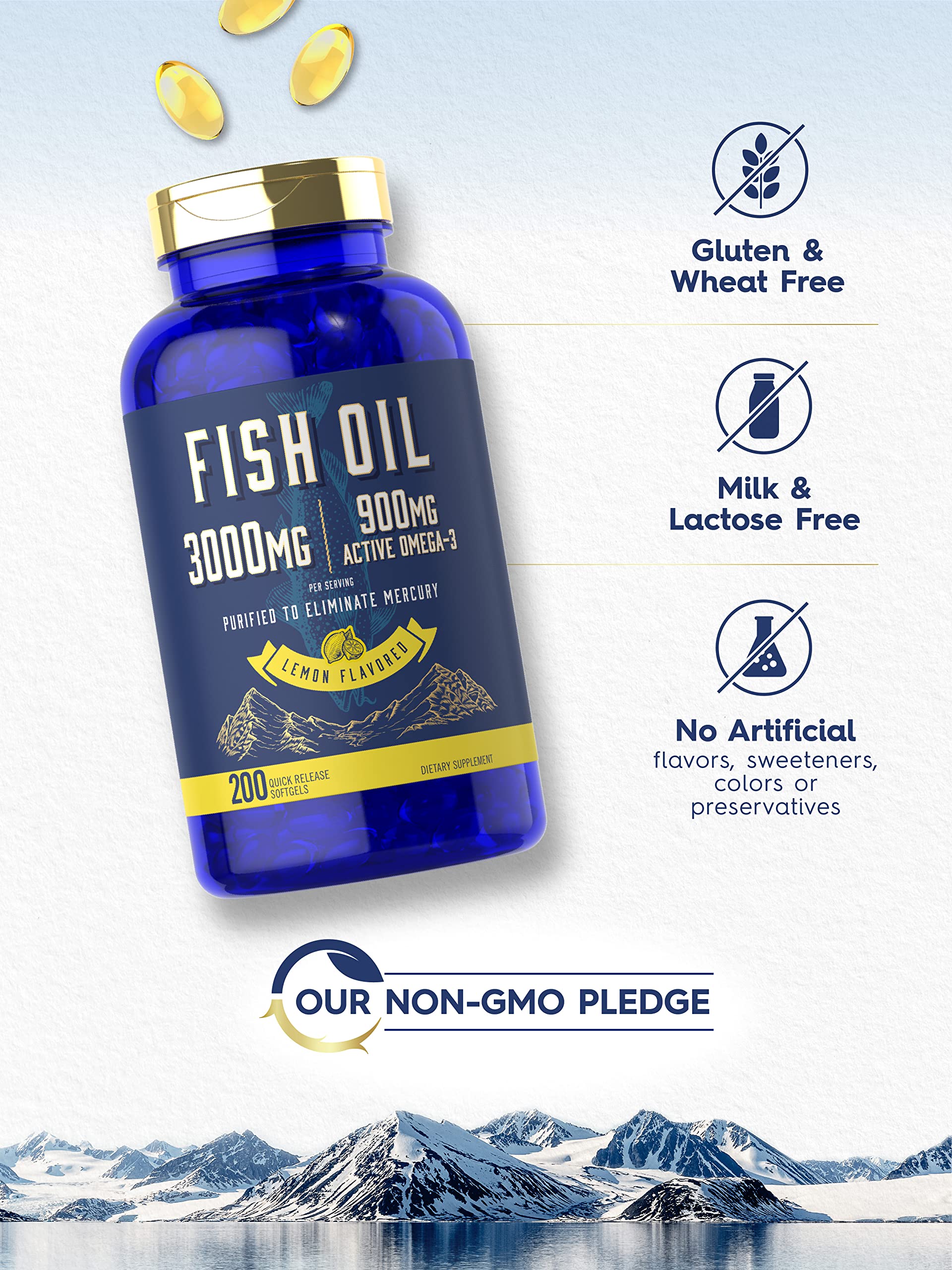 Foto 5 pulgar | Suplemento de Aceite de Pescado Carlyle 3000 Mg 200 Cápsulas Blandas - Venta Internacional