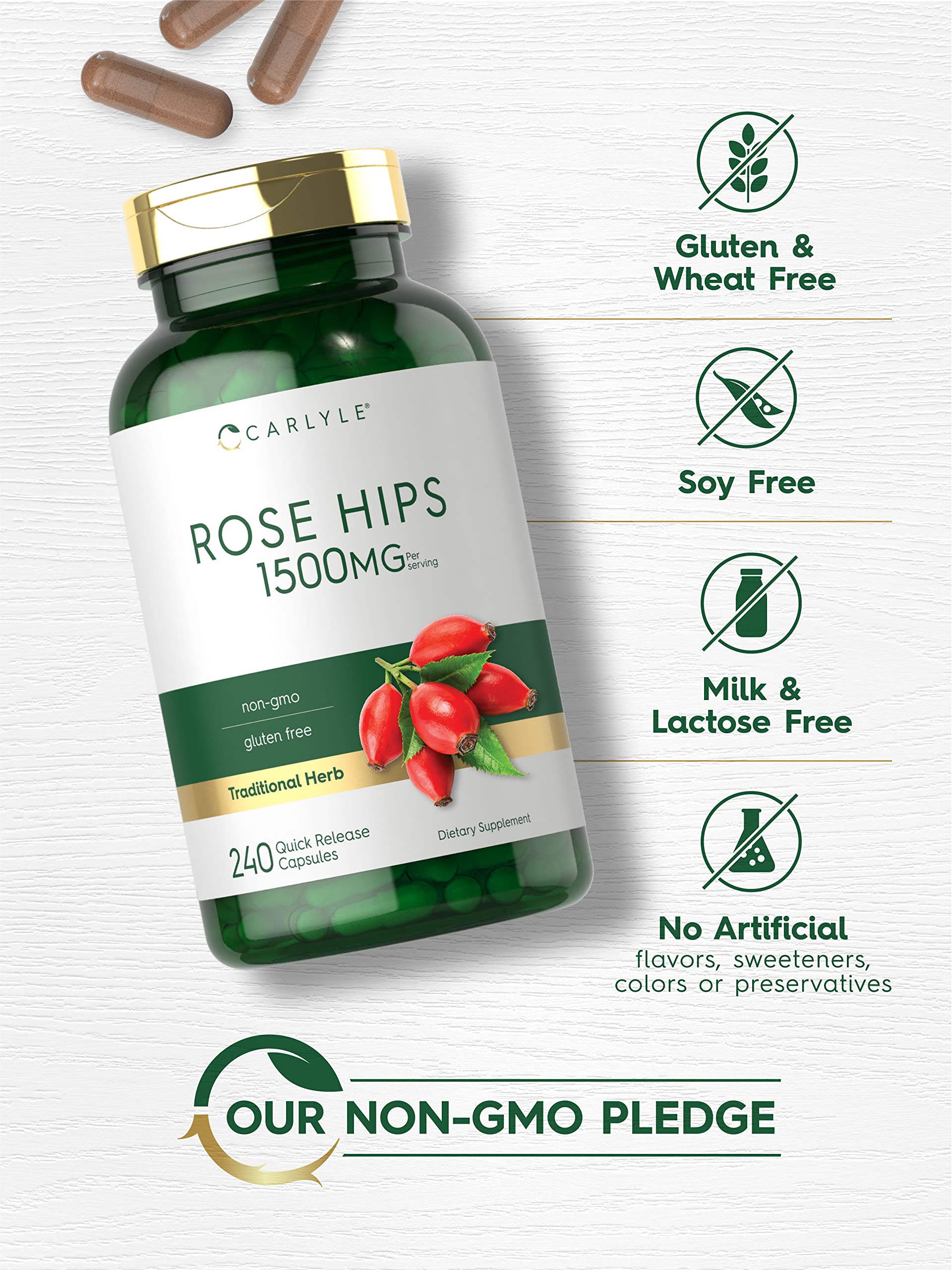 Foto 5 pulgar | Suplemento Carlyle Rose Hips 1500 mg 240 Cápsulas - Venta Internacional