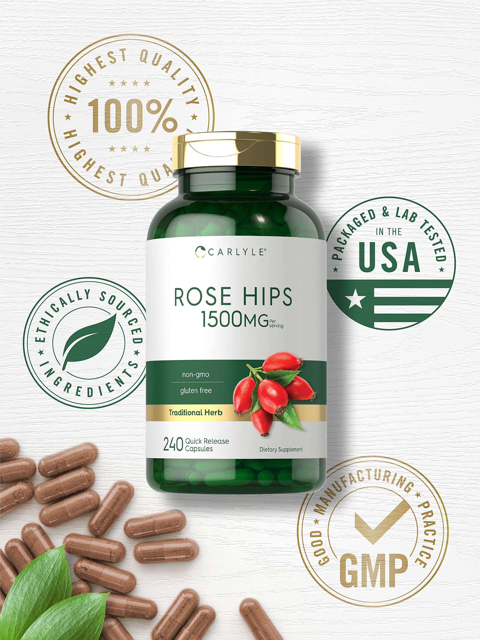 Foto 6 pulgar | Suplemento Carlyle Rose Hips 1500 mg 240 Cápsulas - Venta Internacional