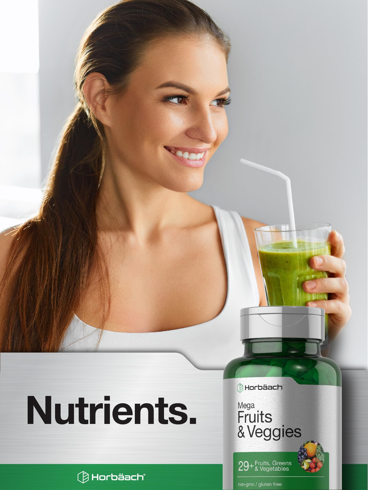 Foto 7 | Suplemento Horbaach Mega Fruits y Veggies 100 Cápsulas - Venta Internacional