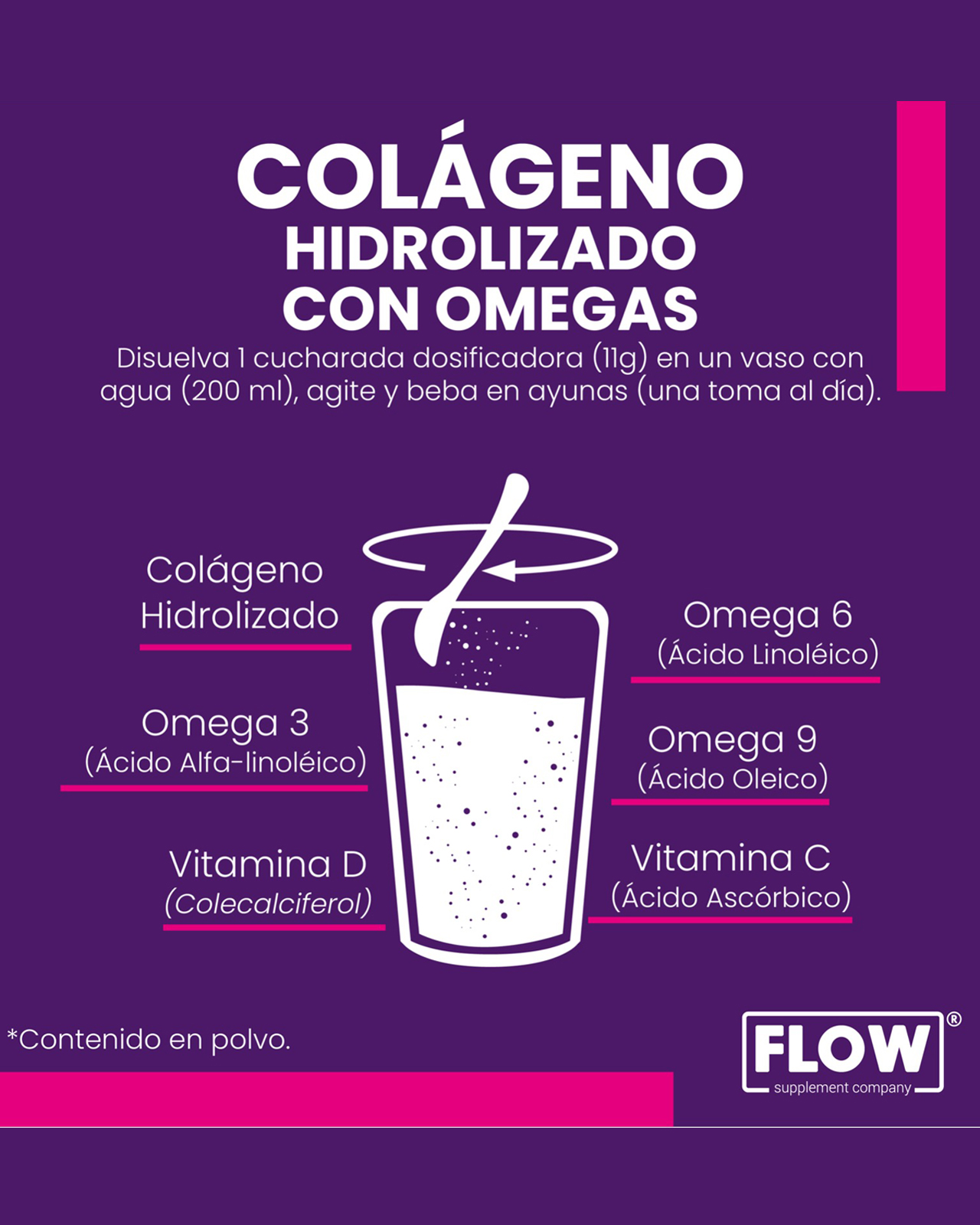 Foto 3 pulgar | Flow Vitaminas Minerales y Suplementos -Colágeno Hidrolizado+ Granada + Omega 3-6-9 de 330 g