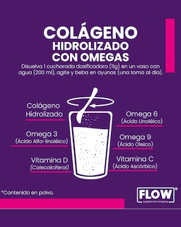 Foto 2 | Flow Vitaminas Minerales y Suplementos -Colágeno Hidrolizado+ Granada + Omega 3-6-9 de 330 g