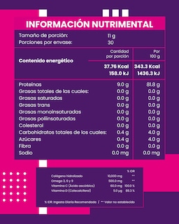 Foto 3 | Flow Vitaminas Minerales y Suplementos -Colágeno Hidrolizado+ Granada + Omega 3-6-9 de 330 g