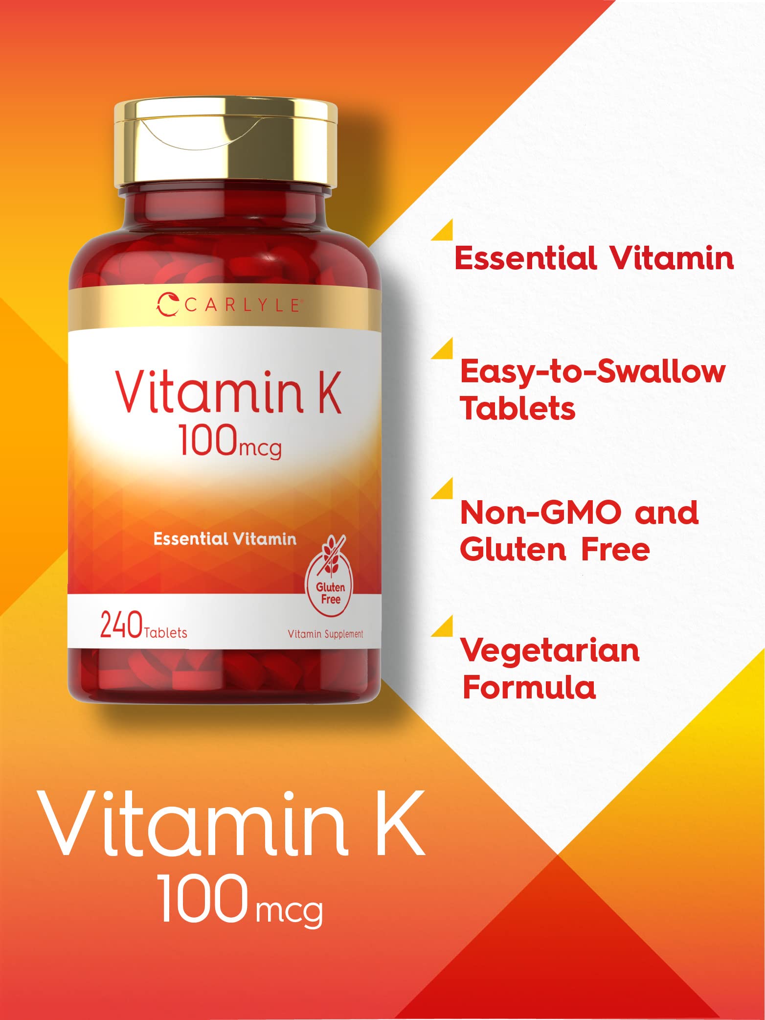 Foto 4 pulgar | Suplemento de Vitamina K Carlyle 100 mcg 240 Tabletas - Venta Internacional