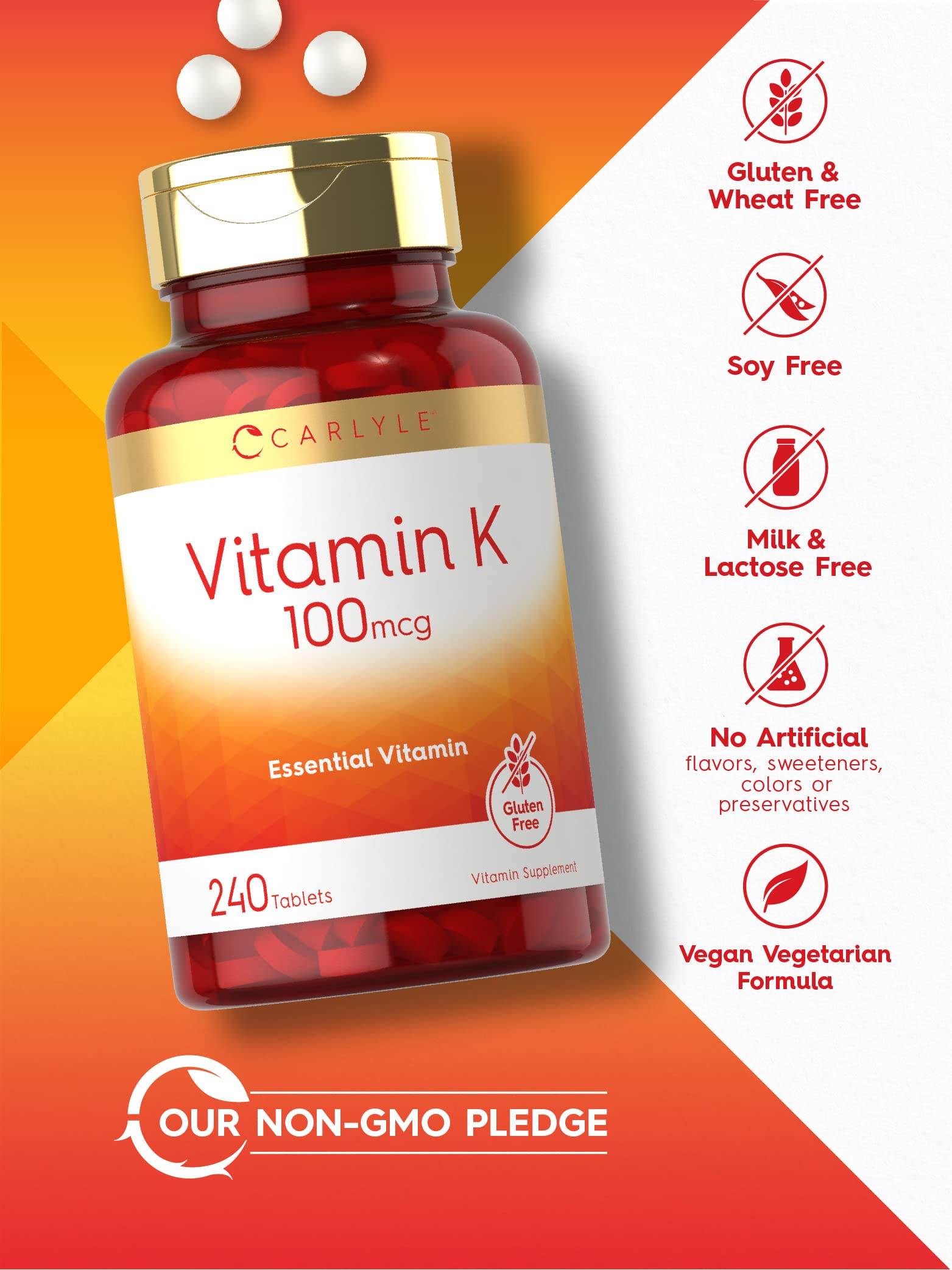 Foto 5 pulgar | Suplemento de Vitamina K Carlyle 100 mcg 240 Tabletas - Venta Internacional