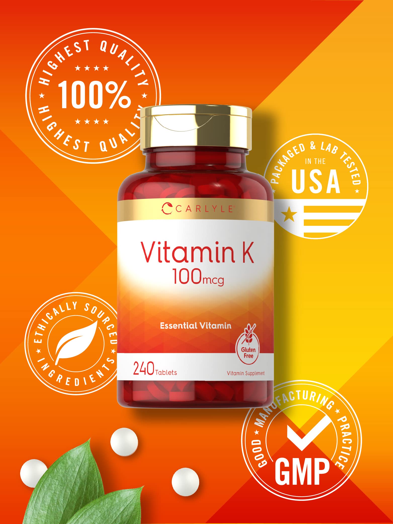 Foto 6 pulgar | Suplemento de Vitamina K Carlyle 100 mcg 240 Tabletas - Venta Internacional