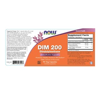 Foto 2 | Suplemento Now Dim 200 Diindolilmetano con Calcio 90 Cápsulas - Venta Internacional