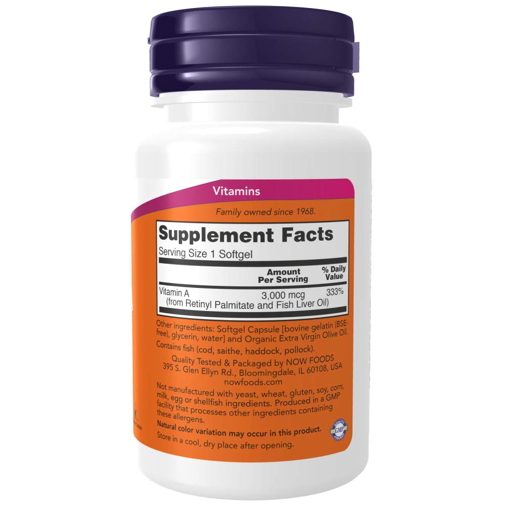 Foto 3 pulgar | Suplemento NOW Supplements Vitamina A 10,000 UI para la Salud Ocular - 100 Cápsulas Blandas
