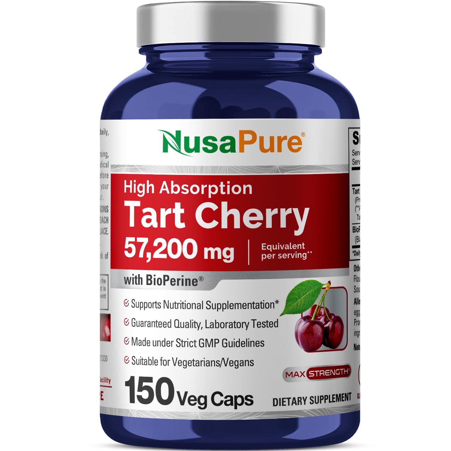 Foto 2 pulgar | Suplemento Nusapure Tart Cherry 57,200 mg 150 Cápsulas Vegano - Venta Internacional