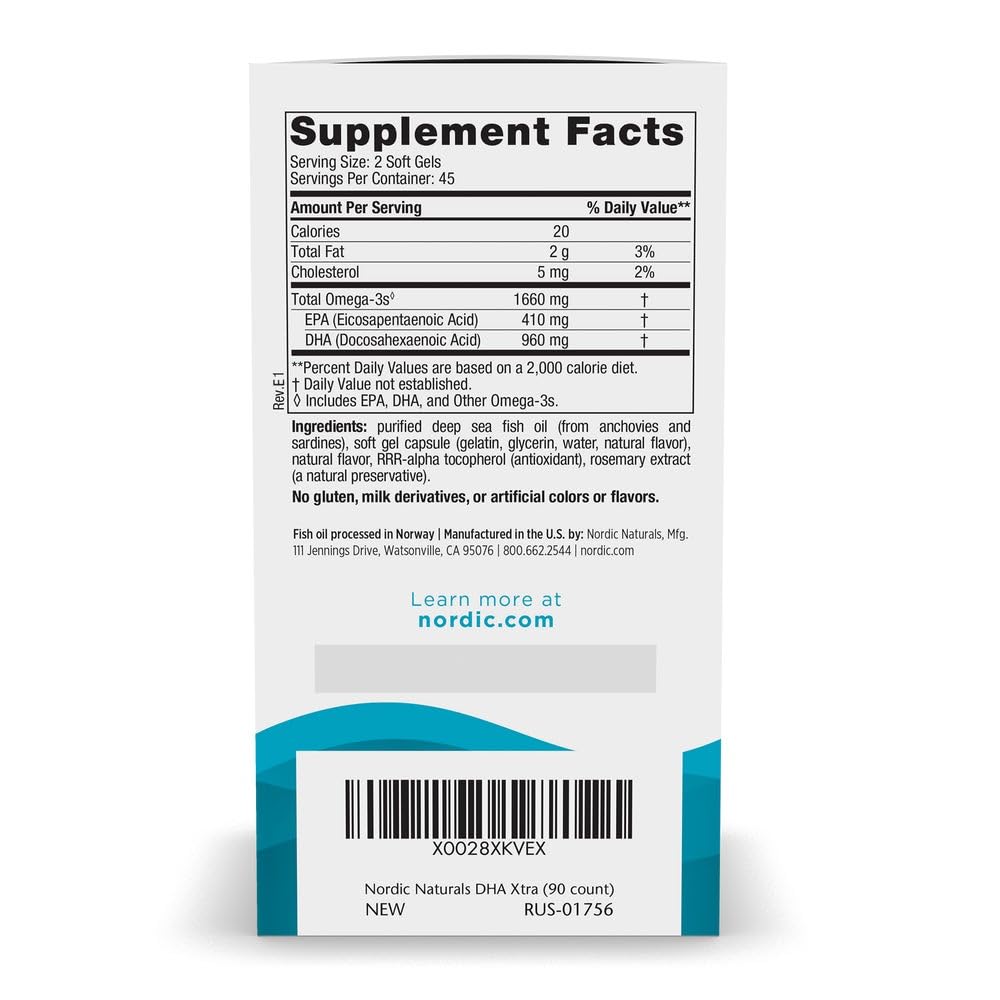 Foto 3 pulgar | Suplemento Nordic Naturals Dha Xtra 1660 Mg Omega-3 90 Geles Blandos - Venta Internacional