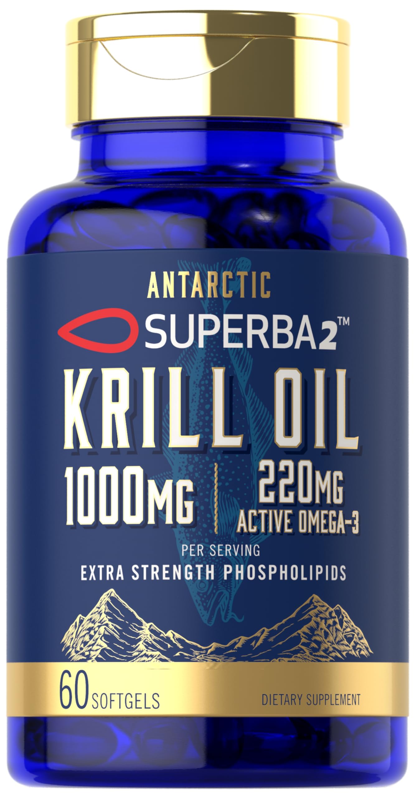 Foto 2 pulgar | Suplemento de Aceite de Krill Antártico Carlyle 1000 mg 60 Cápsulas Blandas - Venta Internacional