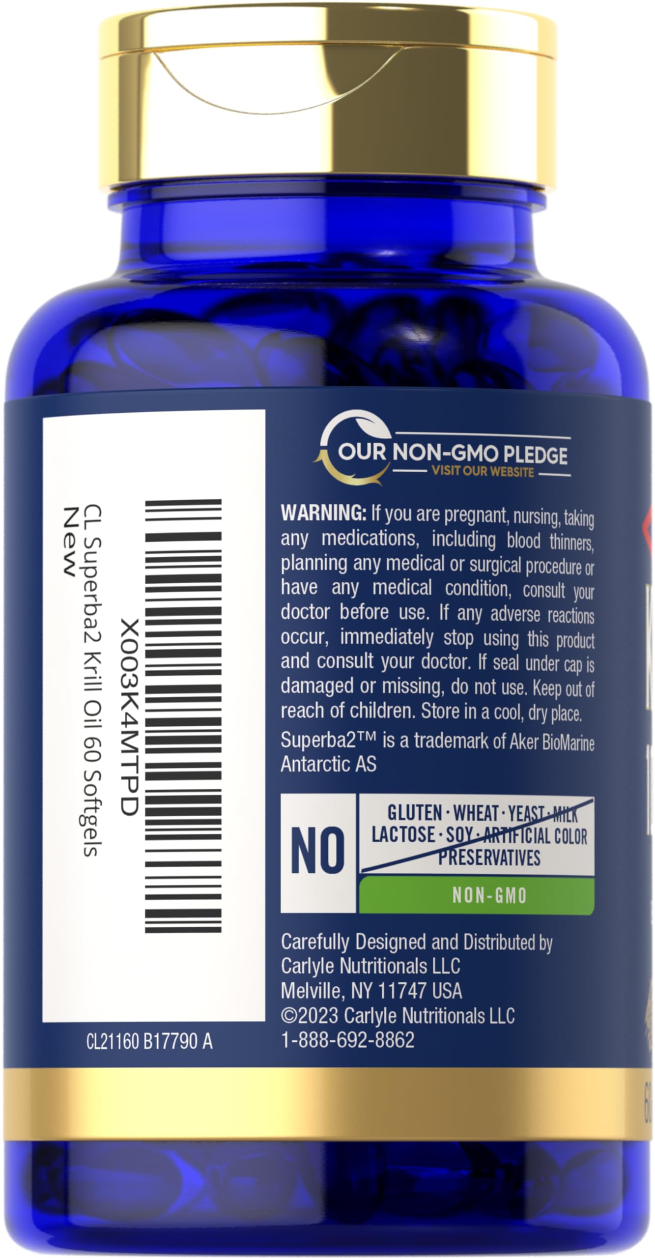 Foto 4 pulgar | Suplemento de Aceite de Krill Antártico Carlyle 1000 mg 60 Cápsulas Blandas - Venta Internacional