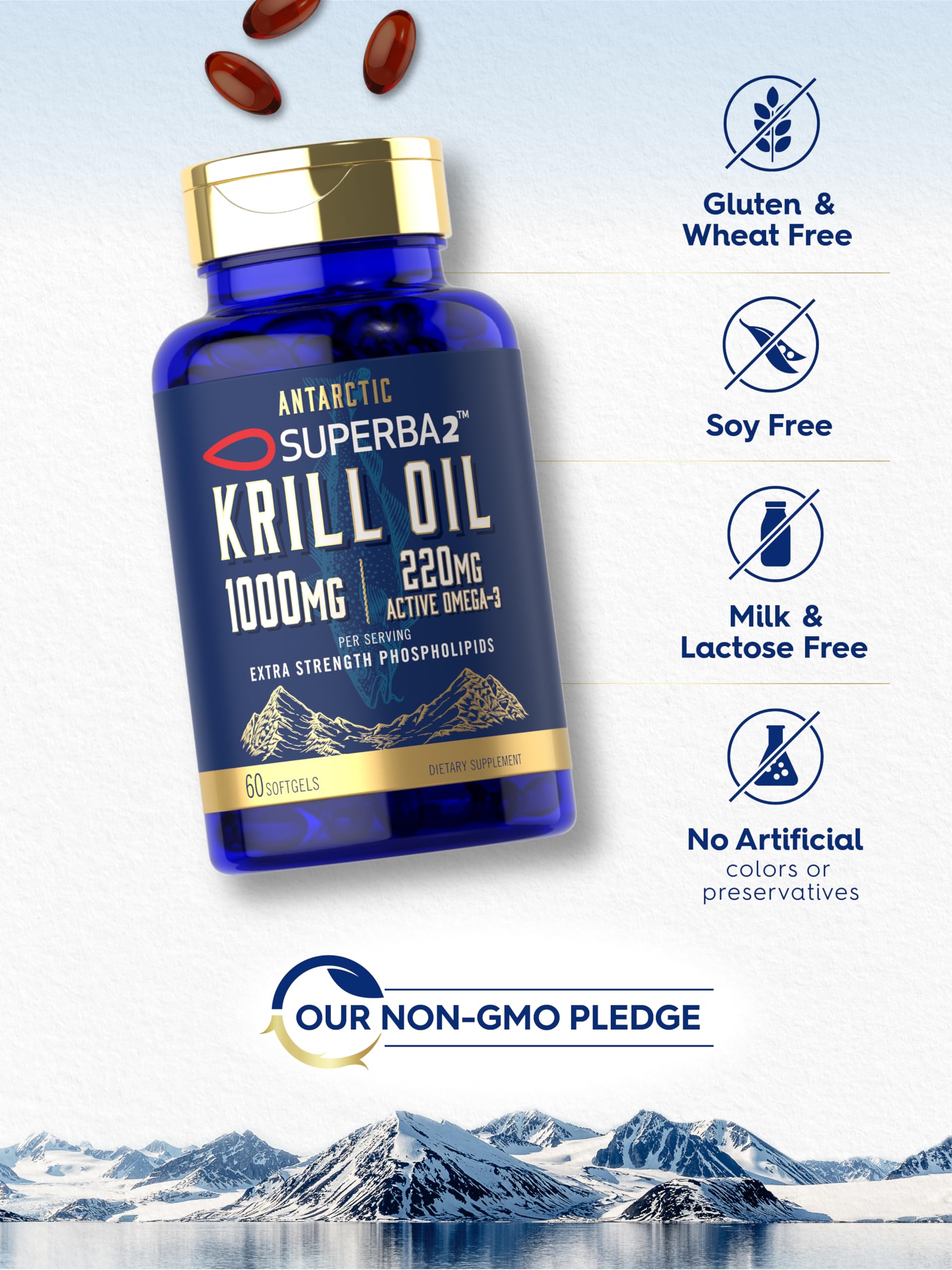 Foto 6 pulgar | Suplemento de Aceite de Krill Antártico Carlyle 1000 mg 60 Cápsulas Blandas - Venta Internacional