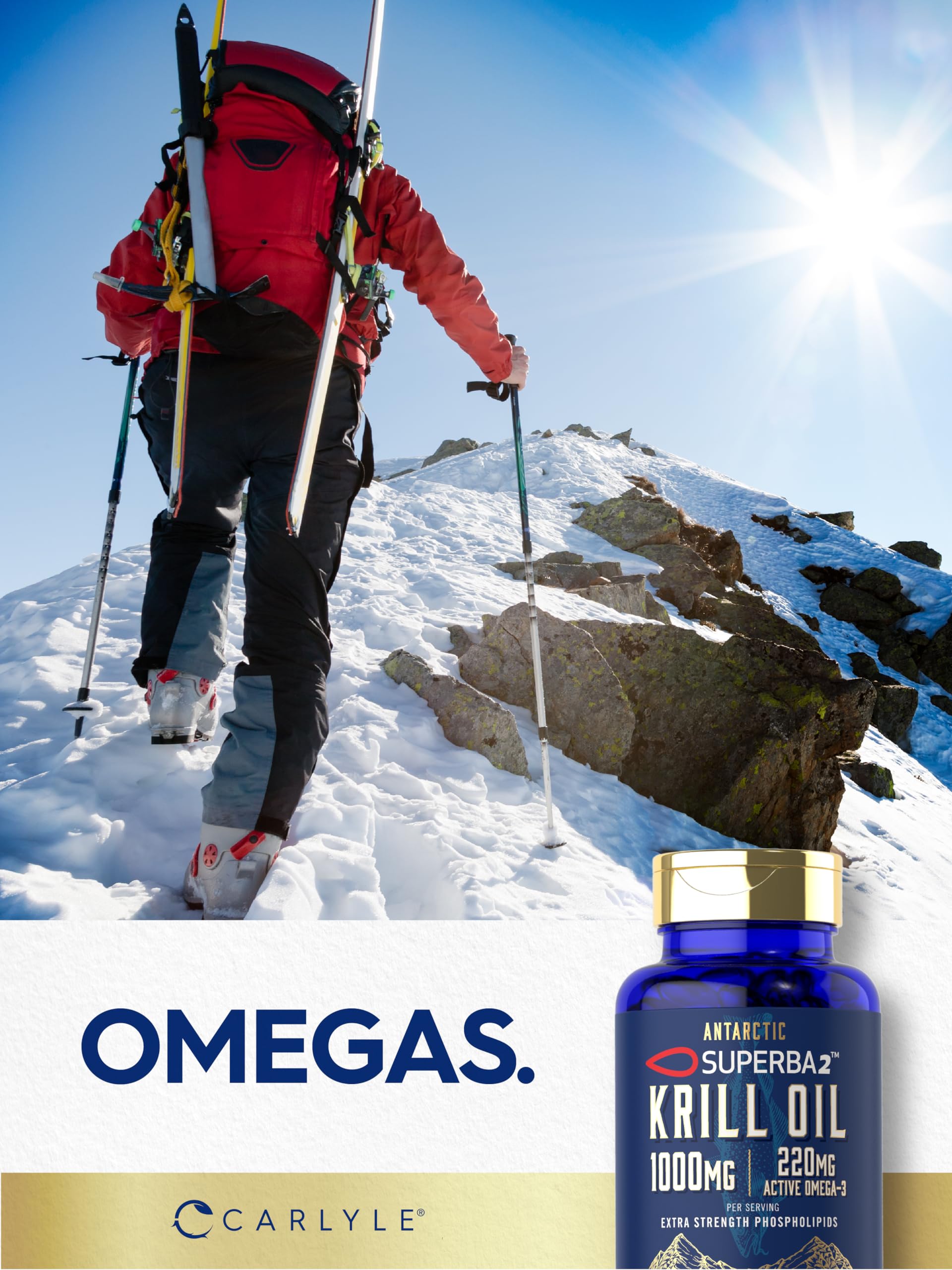 Foto 8 pulgar | Suplemento de Aceite de Krill Antártico Carlyle 1000 mg 60 Cápsulas Blandas - Venta Internacional