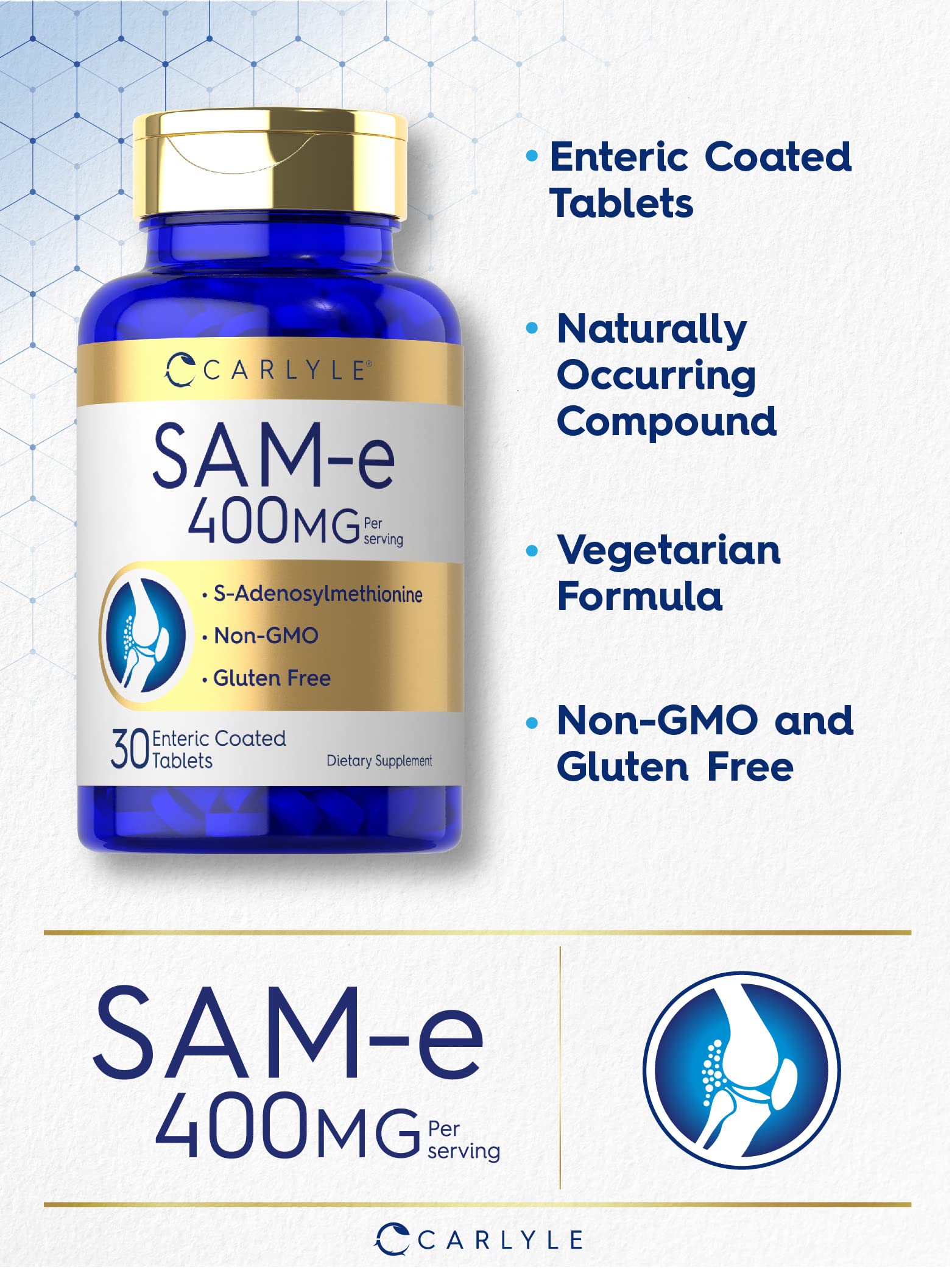 Foto 4 pulgar | Suplemento Carlyle Sam-e 400 Mg de S-adenosilmetionina 30 Comprimidos - Venta Internacional