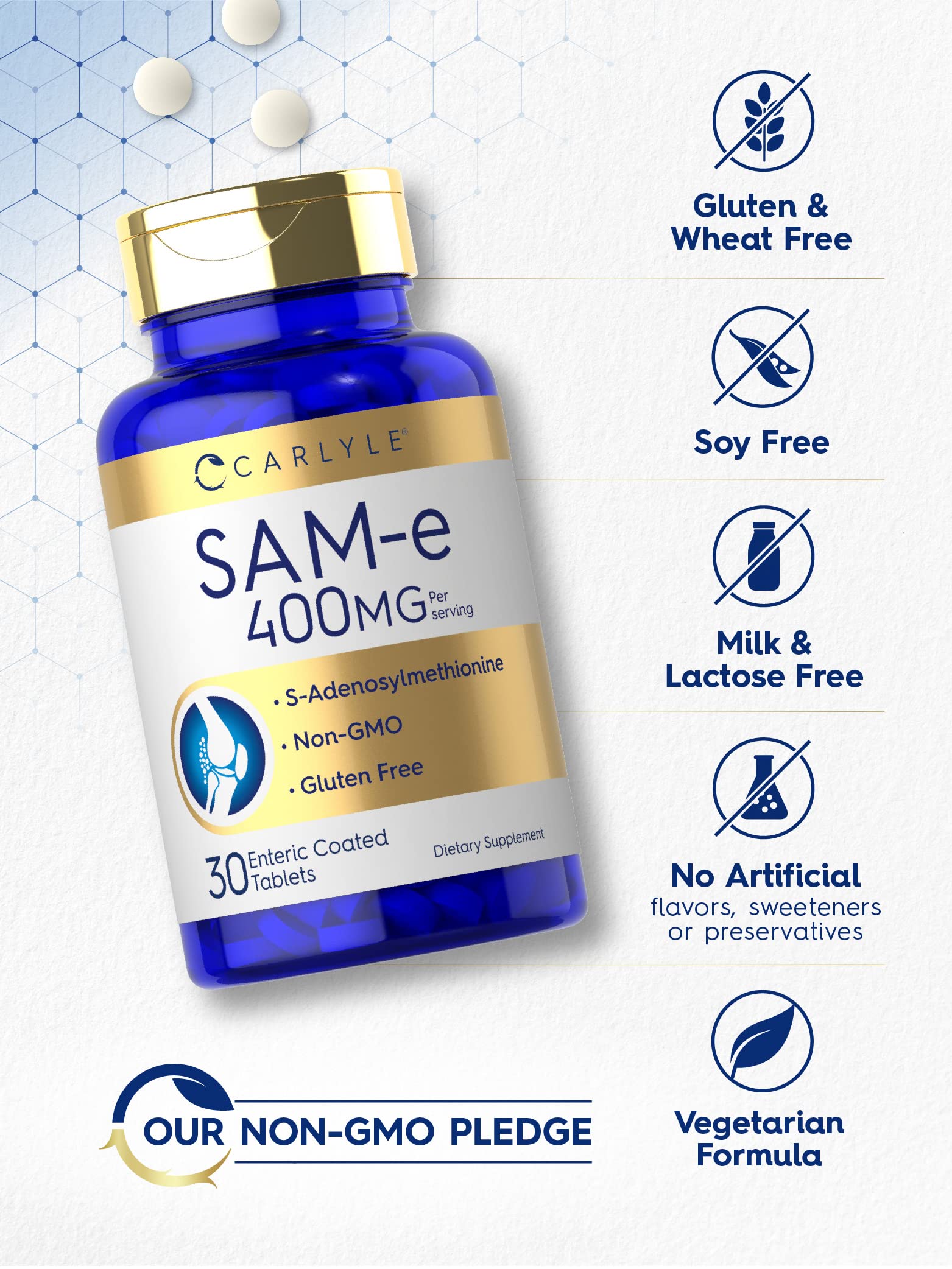 Foto 5 pulgar | Suplemento Carlyle Sam-e 400 Mg de S-adenosilmetionina 30 Comprimidos - Venta Internacional