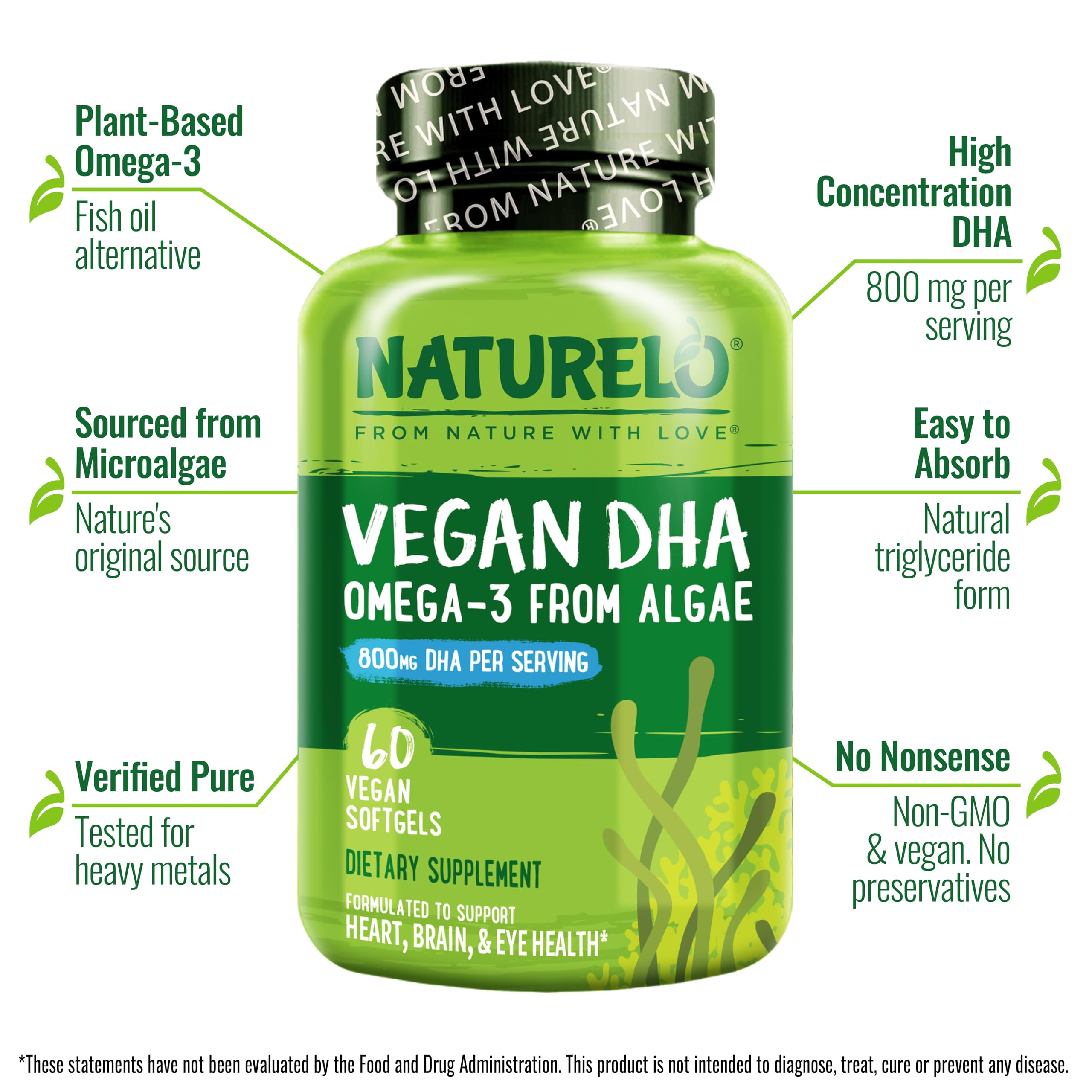 Foto 5 pulgar | Suplemento Naturelo de Aceite Vegano Dha Omega 3 60 Cápsulas Blandas - Venta Internacional