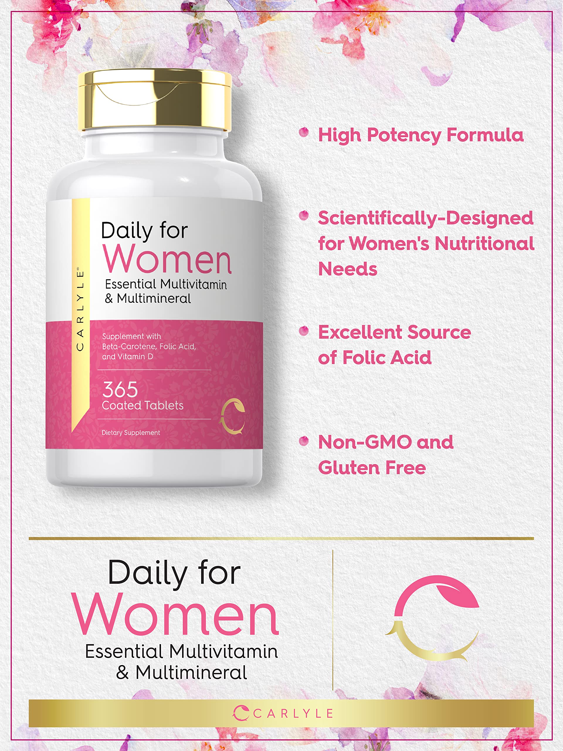 Foto 4 pulgar | Suplemento Carlyle Daily Para Mujeres Multivitamínico 365 Tabletas - Venta Internacional