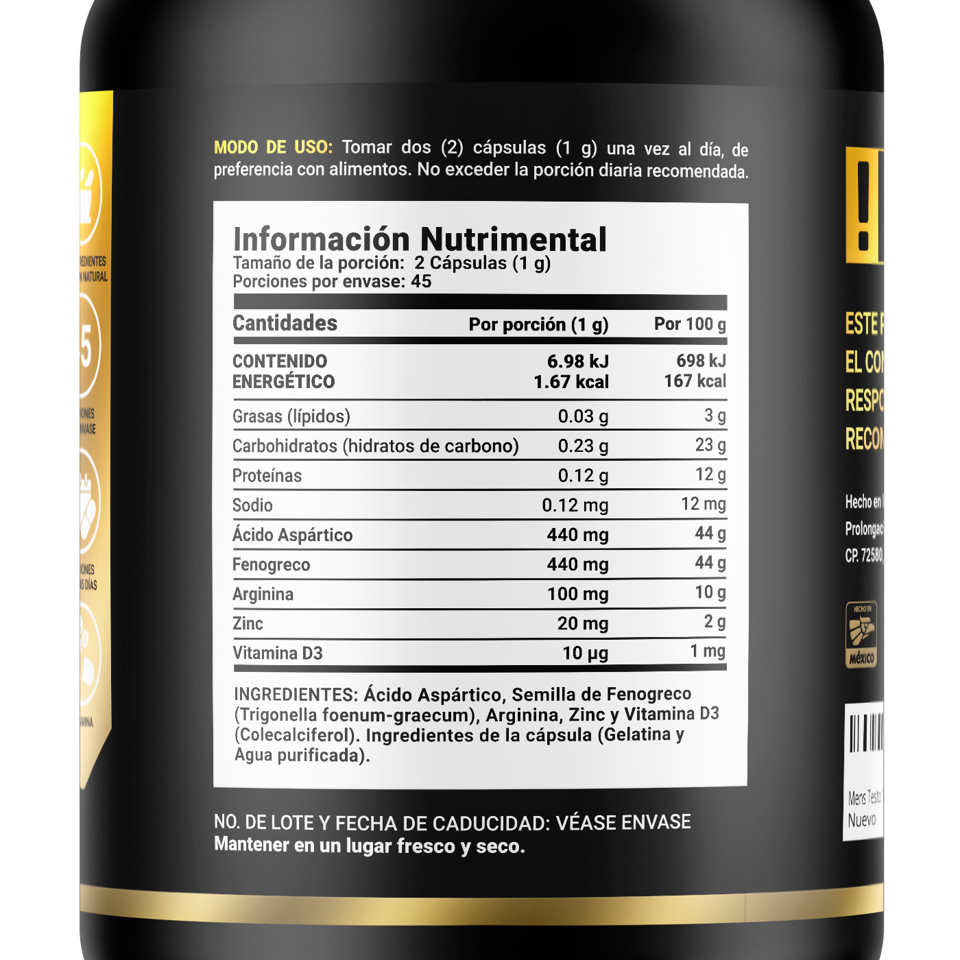 Foto 3 pulgar | Mens T Vitaminas Para Hombre 90 Cápsulas
