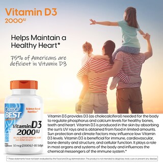 Foto 2 | Suplemento Doctor's Best de Vitamina D3 2000 UI 180 Comprimidos - Venta Internacional