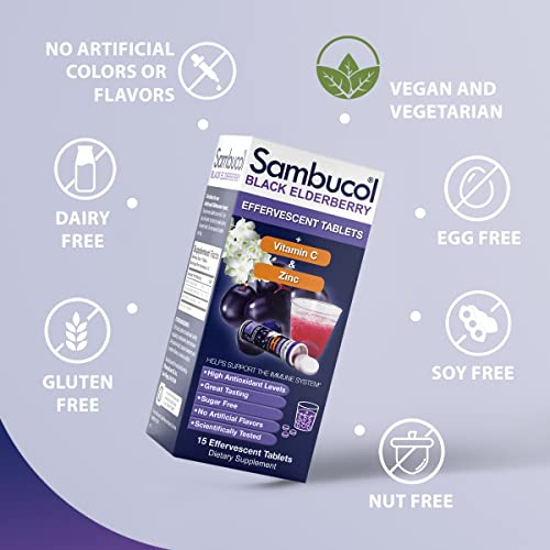 Foto 3 pulgar | Tabletas de Saúco Negro Sambucol con Vitamina C Y Zinc Suplemento de Apoyo Inmunológico Tabletas E - Venta Internacion