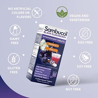 Foto 2 | Tabletas de Saúco Negro Sambucol con Vitamina C Y Zinc Suplemento de Apoyo Inmunológico Tabletas E - Venta Internacion