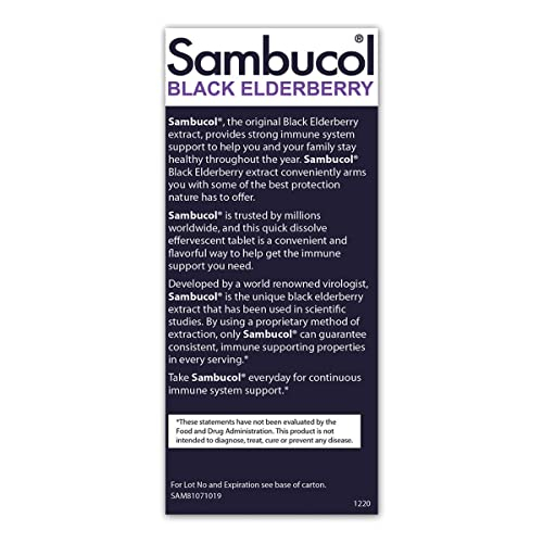 Foto 6 | Tabletas de Saúco Negro Sambucol con Vitamina C Y Zinc Suplemento de Apoyo Inmunológico Tabletas E - Venta Internacion