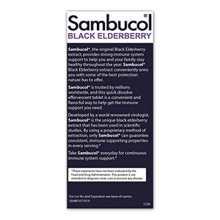 Foto 6 | Tabletas de Saúco Negro Sambucol con Vitamina C Y Zinc Suplemento de Apoyo Inmunológico Tabletas E - Venta Internacion