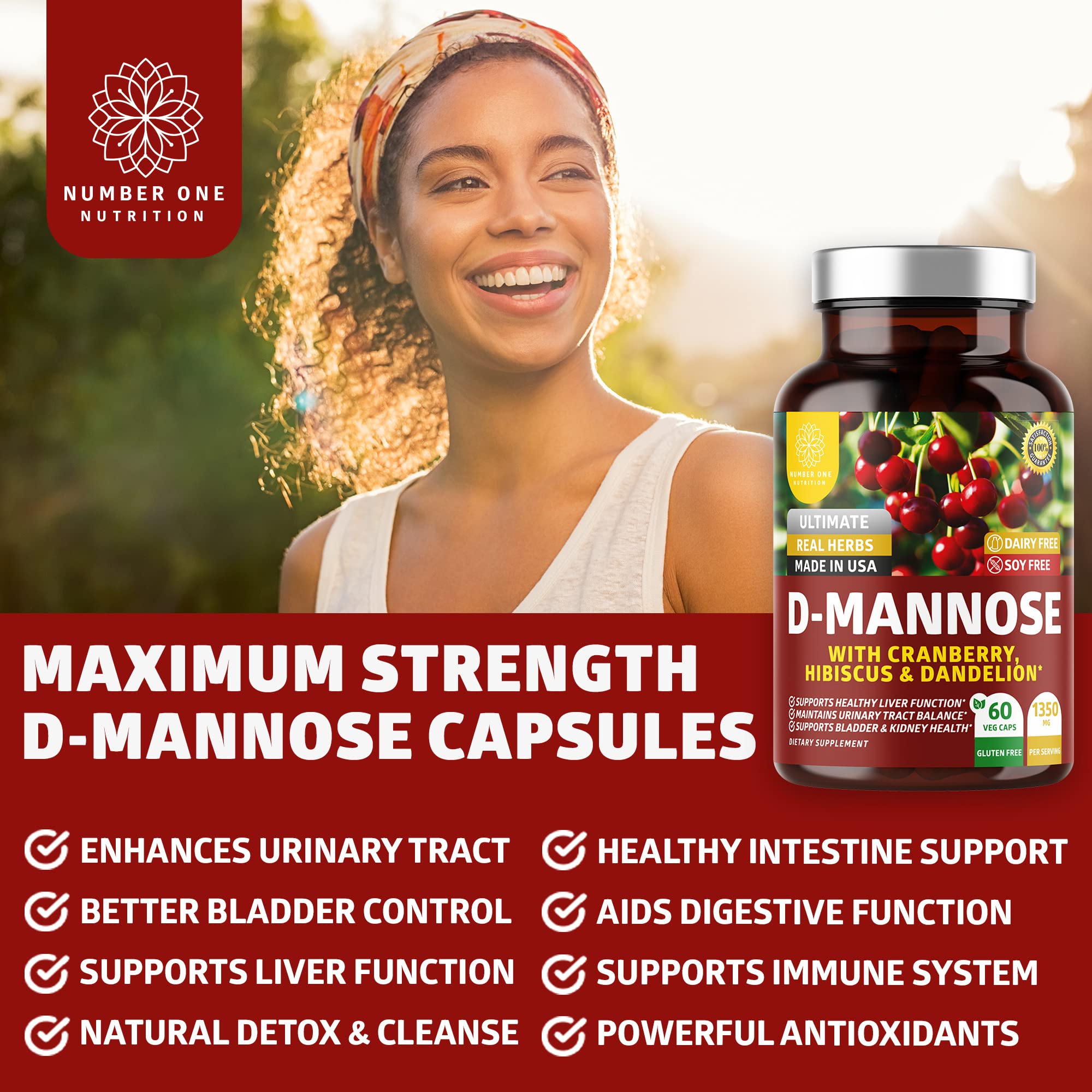 Foto 4 pulgar | Suplemento Number One Nutrition D Manosa Y Arándano 1350 Mg - Venta Internacional