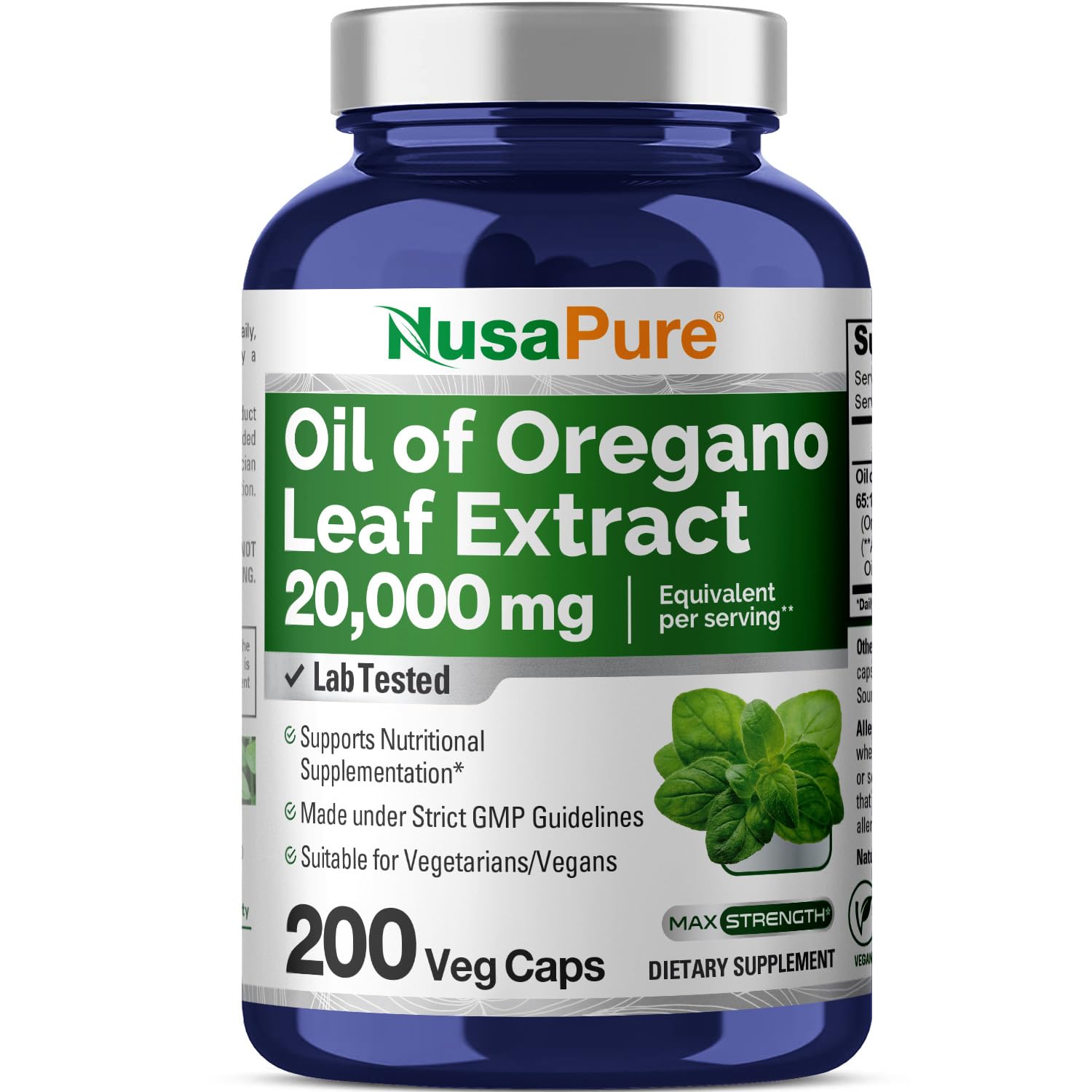 Foto 1 | Suplemento Nusapure Extracto de Aceite de Orégano 2000 mg 200 Cápsulas - Venta Internacional