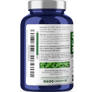 Foto 3 | Suplemento Nusapure Extracto de Aceite de Orégano 2000 mg 200 Cápsulas - Venta Internacional