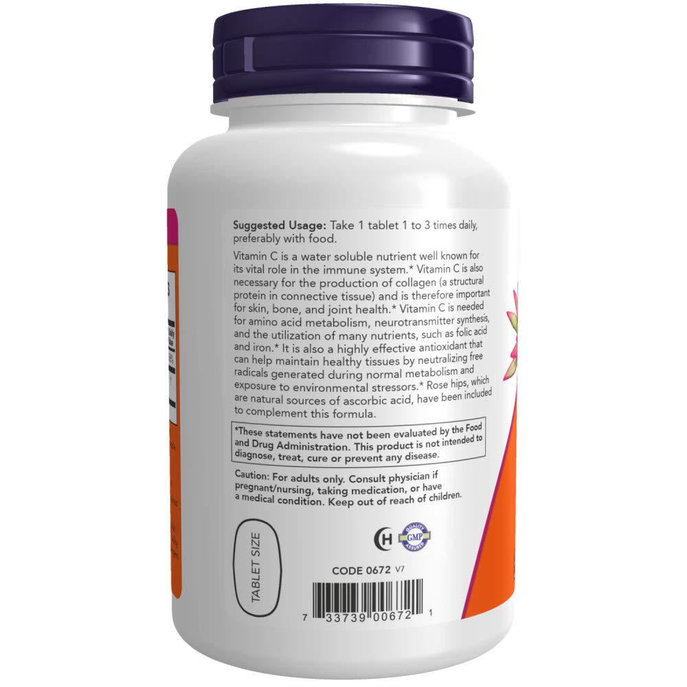 Foto 4 pulgar | Suplementos Now De Vitamina C-500 con Escaramujo 250 Comprimidos - Venta Internacional