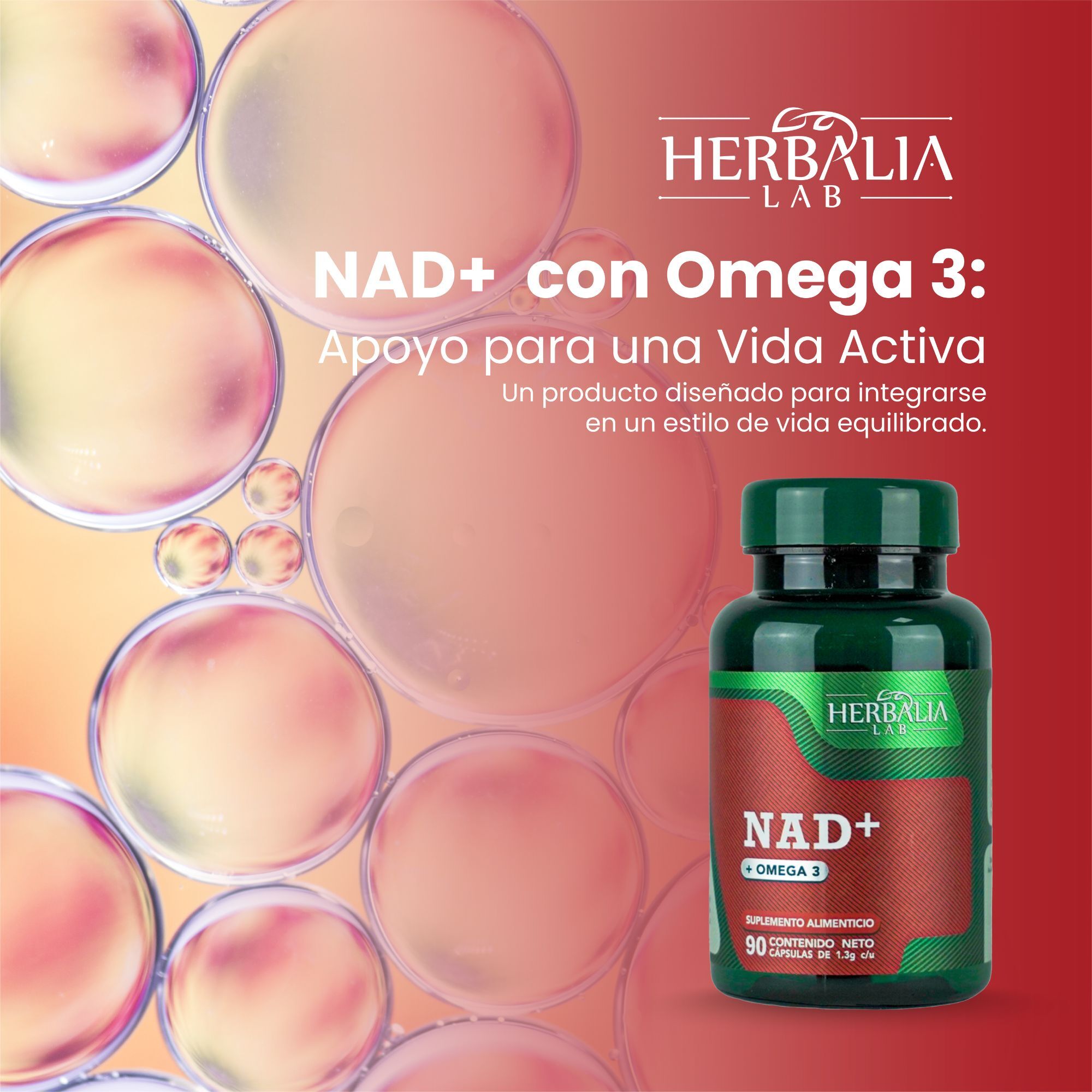 Foto 5 pulgar | Suplemento Alimenticio Herbalia Lab | Nad + Omega 3 Fórmula Avanzada Longevity Boost