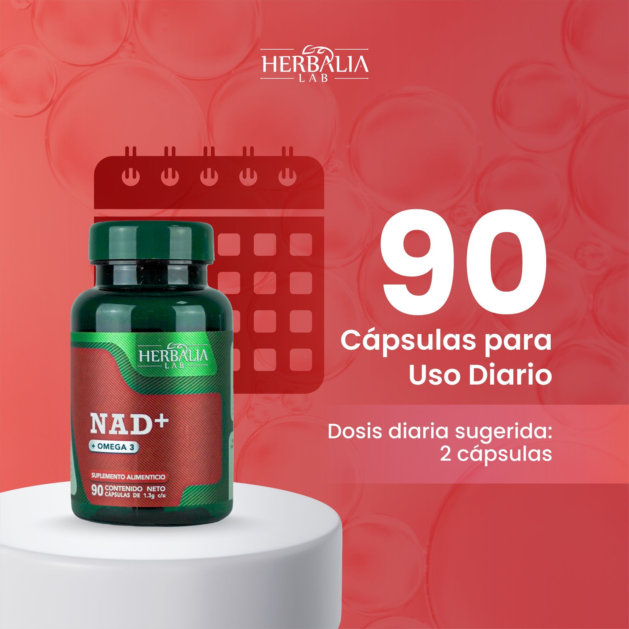 Foto 7 pulgar | Suplemento Alimenticio Herbalia Lab | Nad + Omega 3 Fórmula Avanzada Longevity Boost