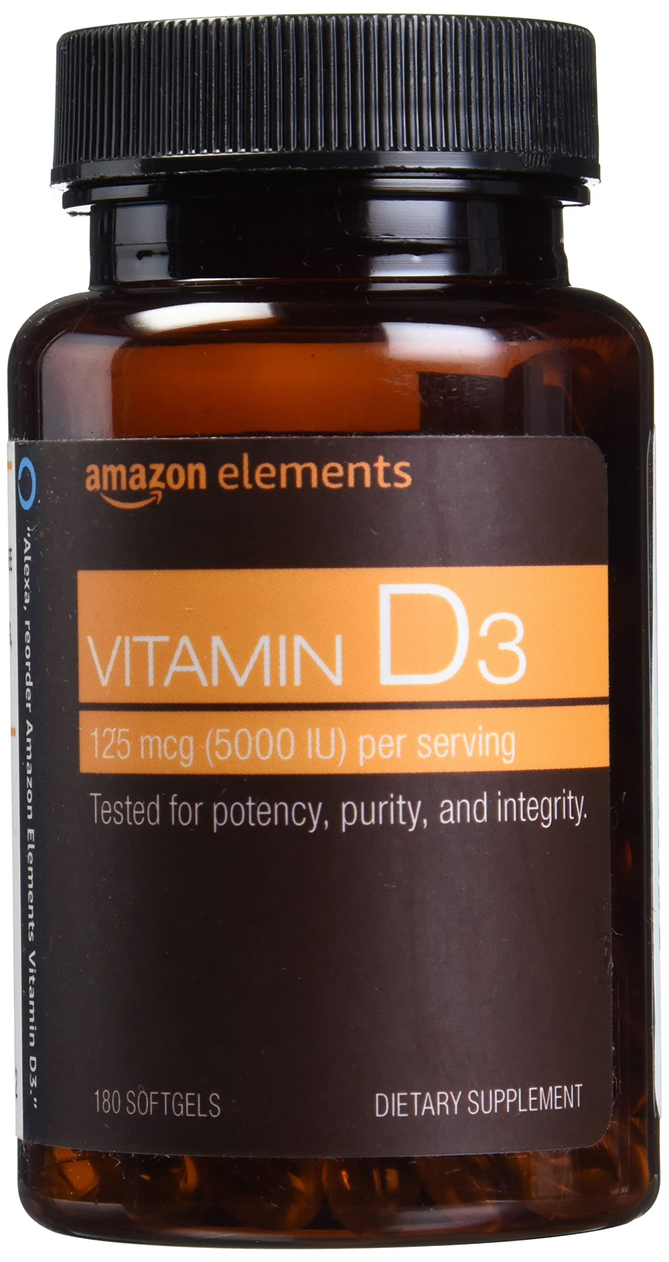 Foto 2 pulgar | Suplemento Amazon Elements de Vitamina D3 5000 Ui 180 Cápsulas - Venta Internacional