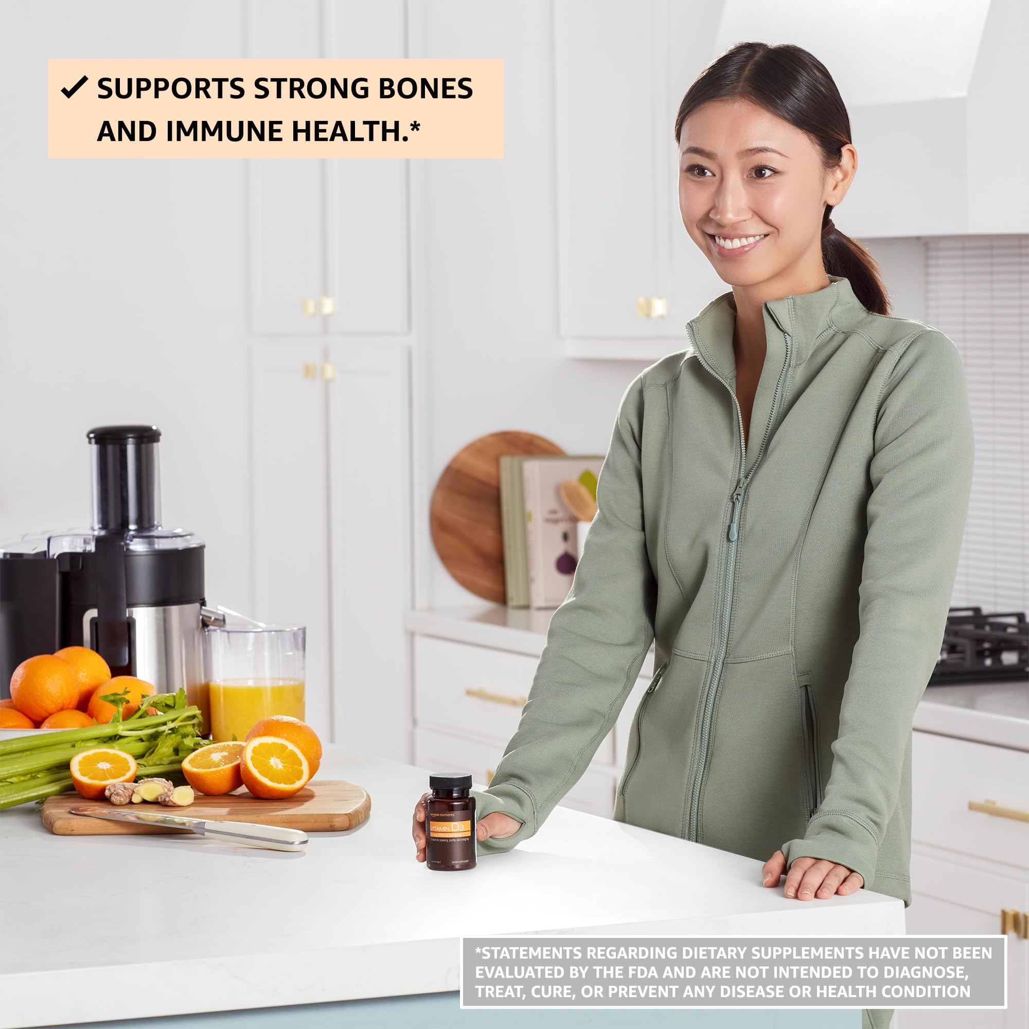 Foto 4 | Suplemento Amazon Elements de Vitamina D3 5000 Ui 180 Cápsulas - Venta Internacional