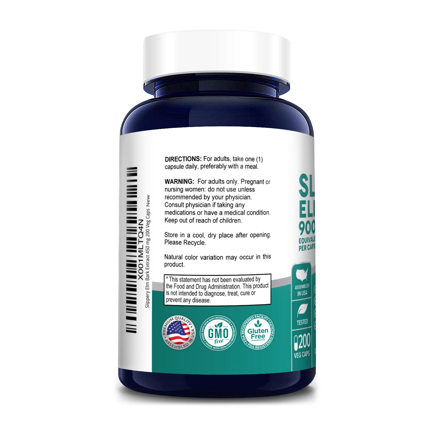 Foto 4 pulgar | Suplemento Nusapure de Extracto de Corteza de Olmo 9000 Mg 200 Cápsulas - Venta Internacional