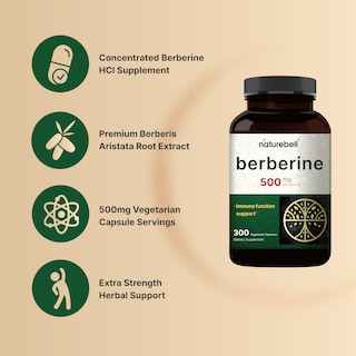Foto 3 | Suplemento Naturebell Berberine 500 mg 300 Cápsulas Vegetarianas - Venta Internacional