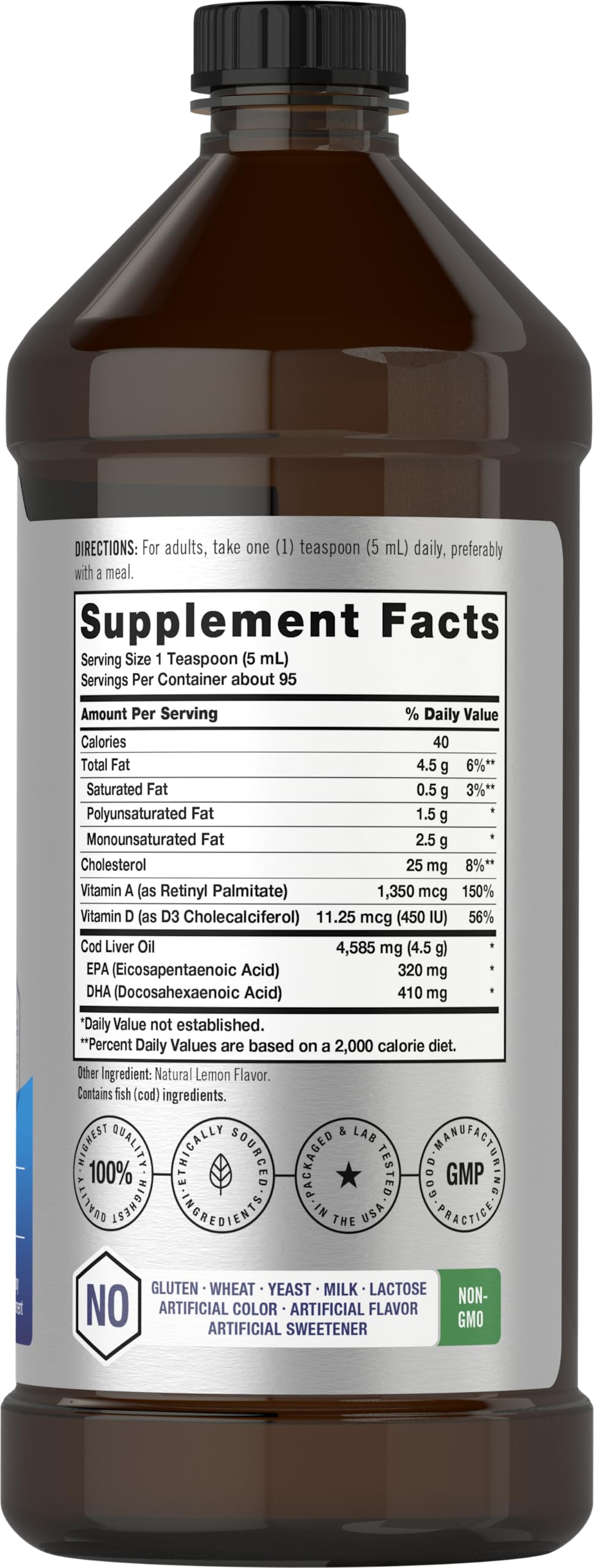 Foto 3 pulgar | Suplemento Horbäach Aceite de Hígado de Bacalao Ártico con Epa/dha 480 ml - Venta Internacional