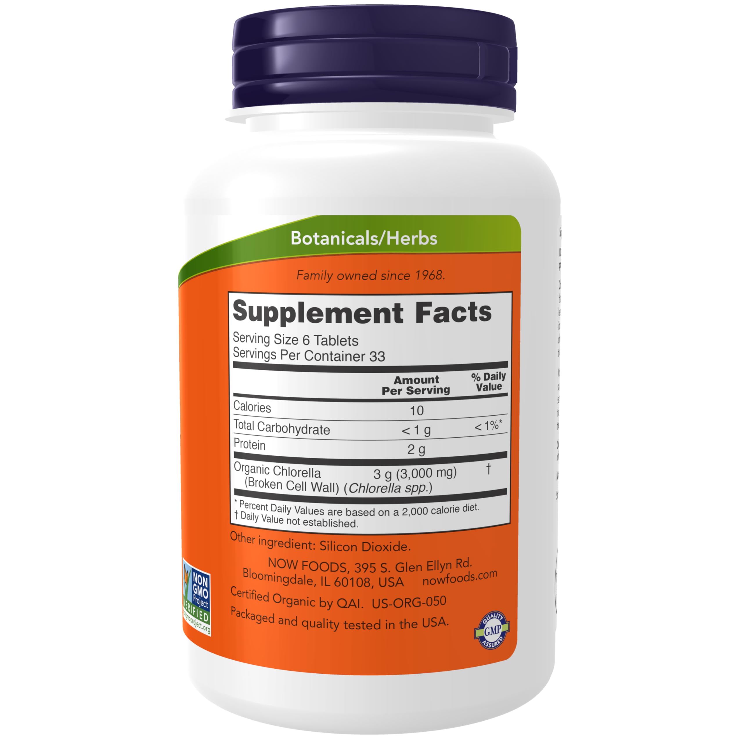Foto 3 pulgar | Suplemento Now Chlorella Orgánica 500 Mg 200 Tabletas - Venta Internacional