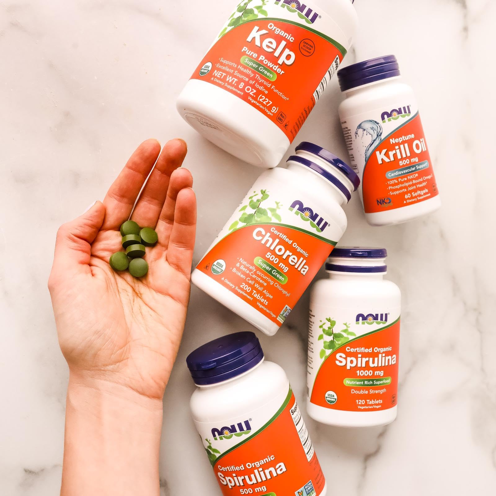 Foto 6 pulgar | Suplemento Now Chlorella Orgánica 500 Mg 200 Tabletas - Venta Internacional