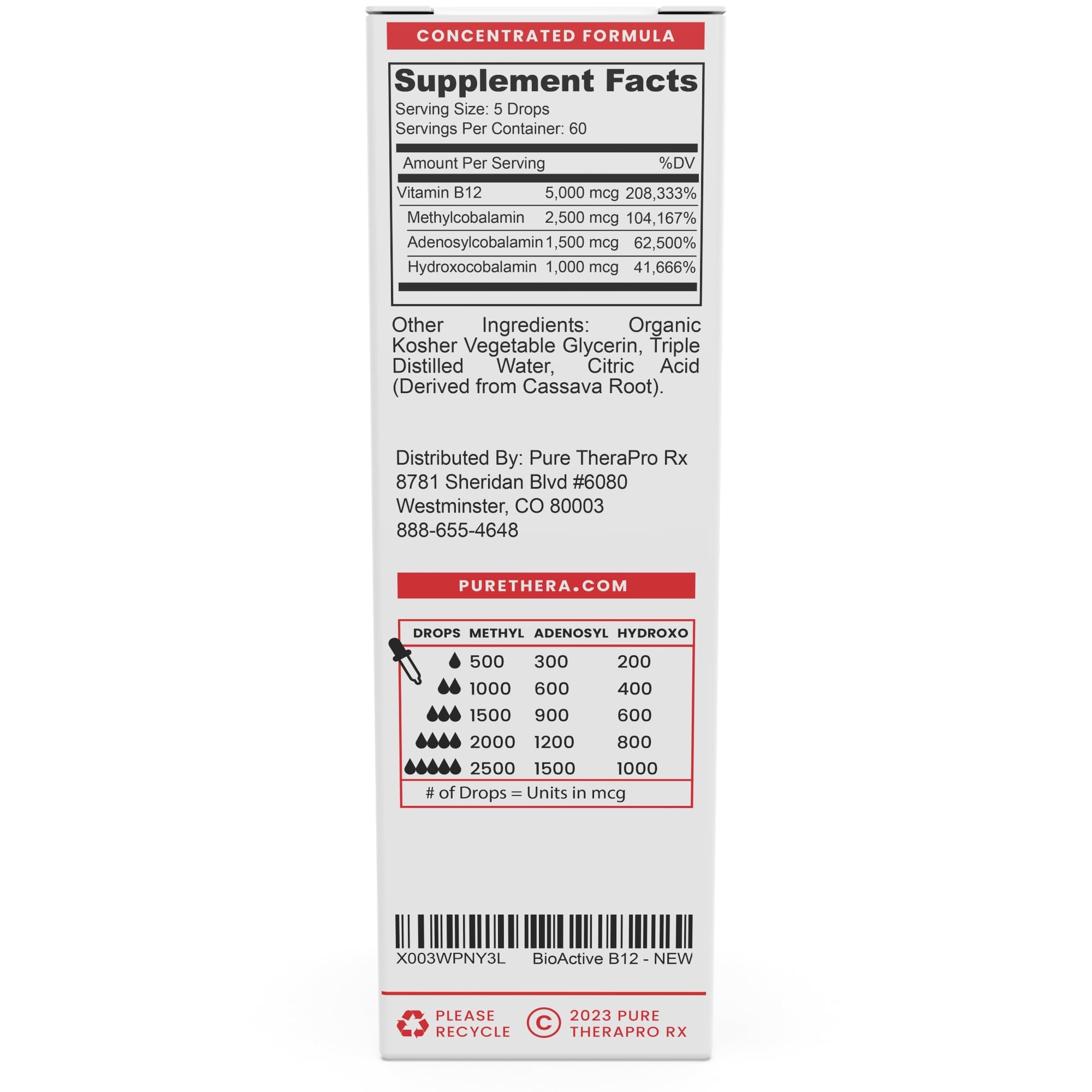 Foto 3 pulgar | Suplemento de Vitamina B12 Vegana Bioactive De Pure Therappro de 10 Ml - Venta Internacional
