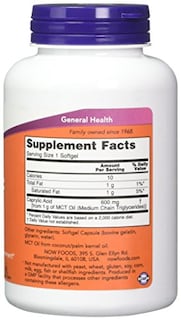 Foto 2 | Suplemento Now Foods Ácido 600 mg 100 Cápsulas Blandas Caprílico - Venta Internacional