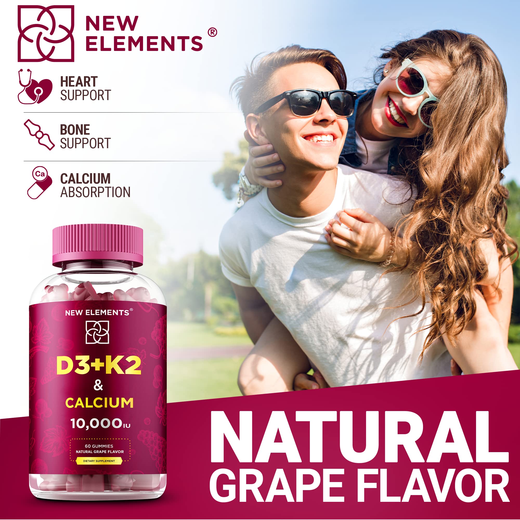Foto 5 | Gomitas New Elements de Vitamina D3 K2 y Calcio - Venta Internacional