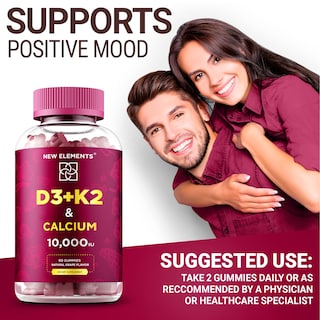 Foto 6 | Gomitas New Elements de Vitamina D3 K2 y Calcio - Venta Internacional
