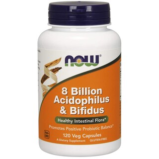 Foto 1 | NOW Supplements Acidophilus y Bifidus 8 Mil Millones, 120 cápsulas vegetarianas