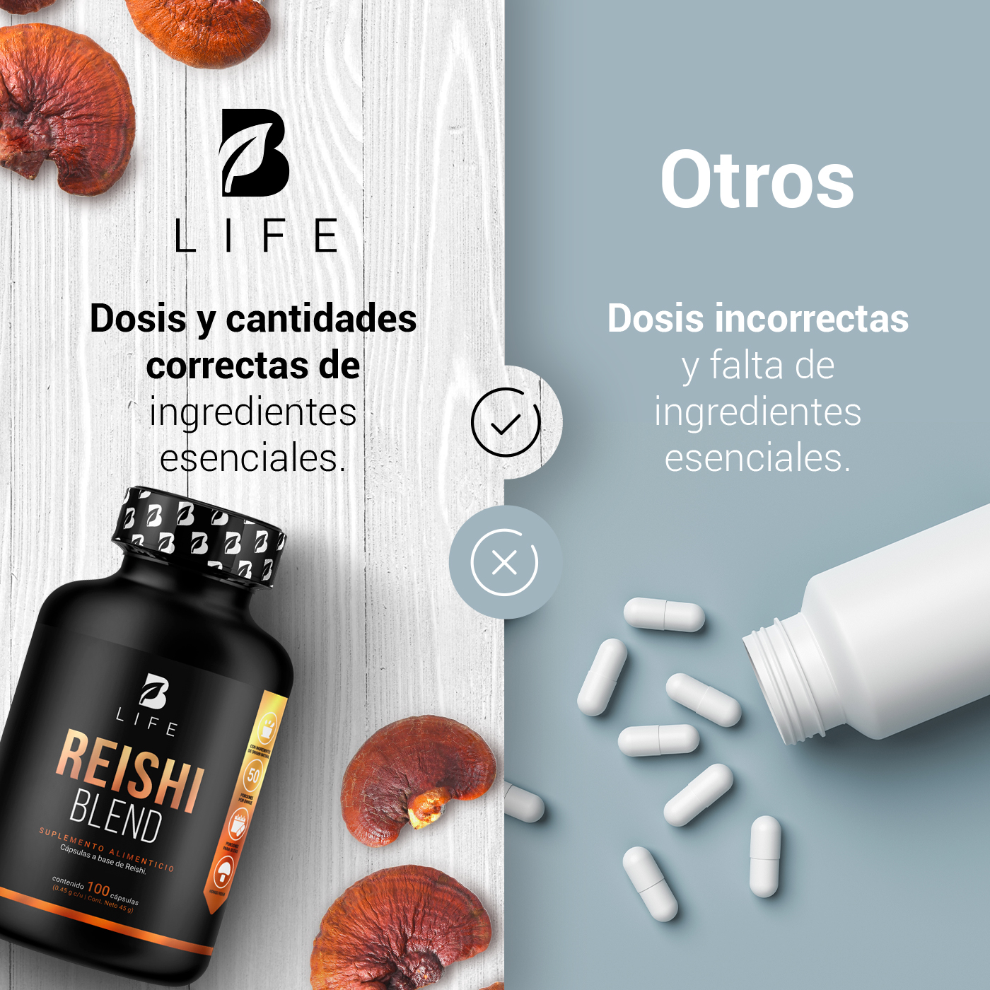 Foto 6 pulgar | Reishi Blend  B Life 100 Cápsulas