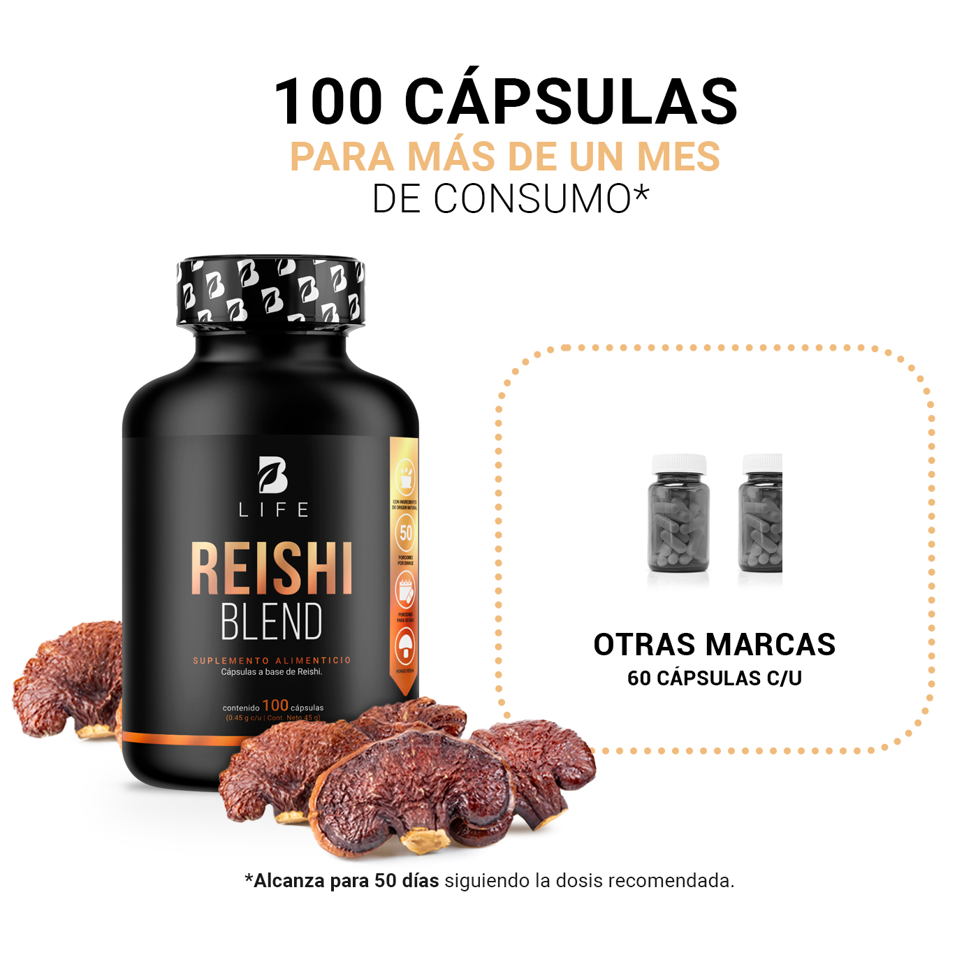 Foto 7 pulgar | Reishi Blend  B Life 100 Cápsulas