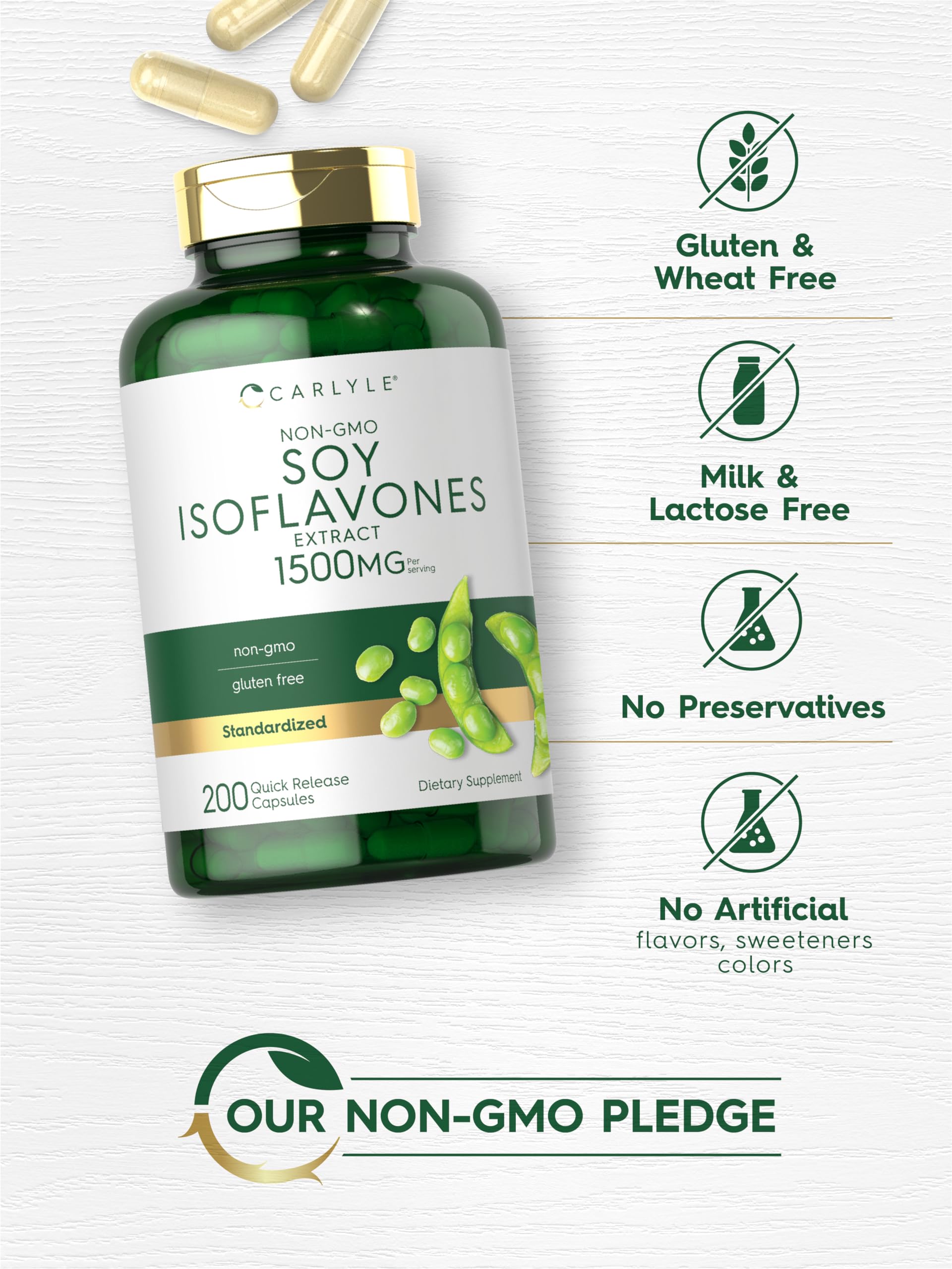 Foto 6 pulgar | Suplemento de Isoflavonas de Soja Carlyle 1500 Mg | 200 Cápsulas - Venta Internacional
